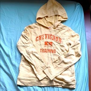 👍Chevignon hoodie sweater!  Yellow! Size M!